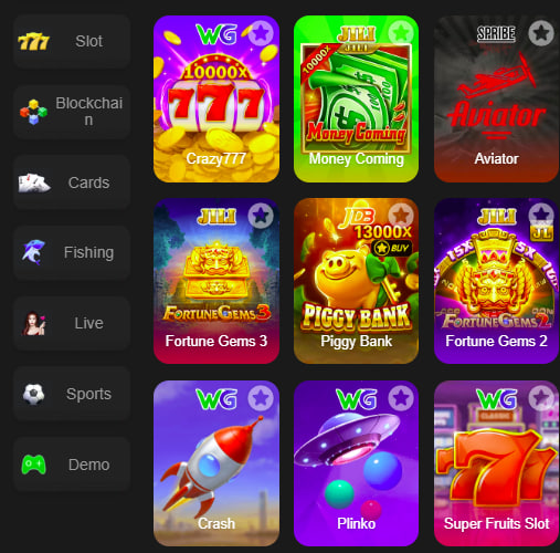 Main screen of boombet game page for PK players - 4