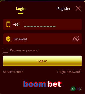 Boom Bet login preview